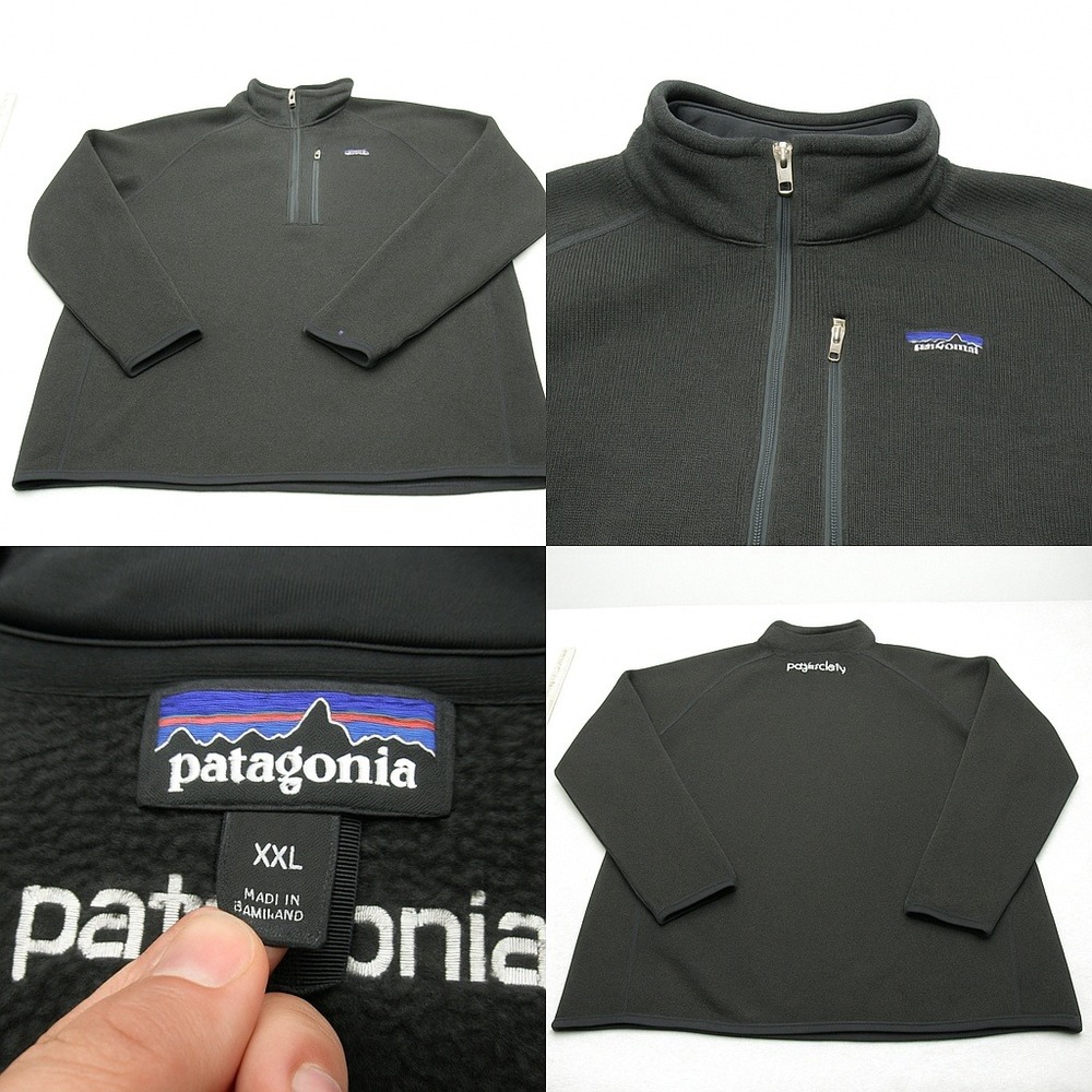 Patagonia Better Sweater Mens Medium Black 1/4 Zip Pullover Pager Duty Logo Soft
